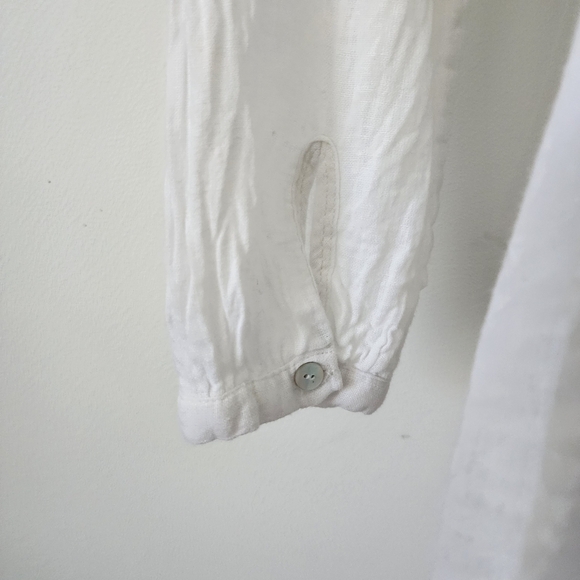 Rails Jasmine Smocked Waist Long Sleeve Linen Blend White Dress Size Large - Picture 14 of 16